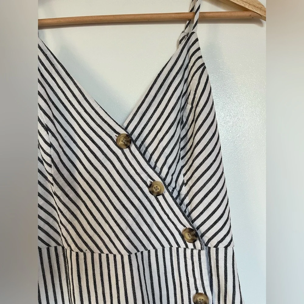 Abercrombie & Fitch Linen-Blend Button Front Maxi Dress Spaghetti Strap dress - Picture 2 of 6